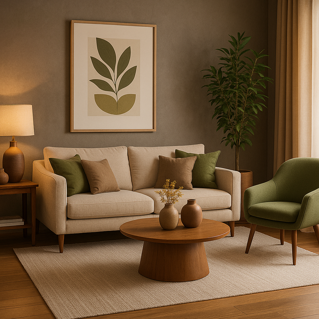 Warm Neutrals + Olive Green