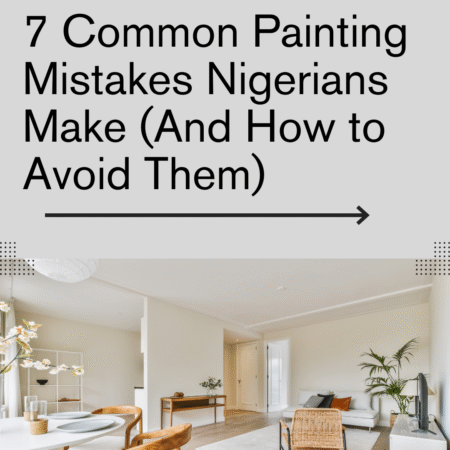 Nigerian painter applying high-quality wall paint properly with brush and primer.